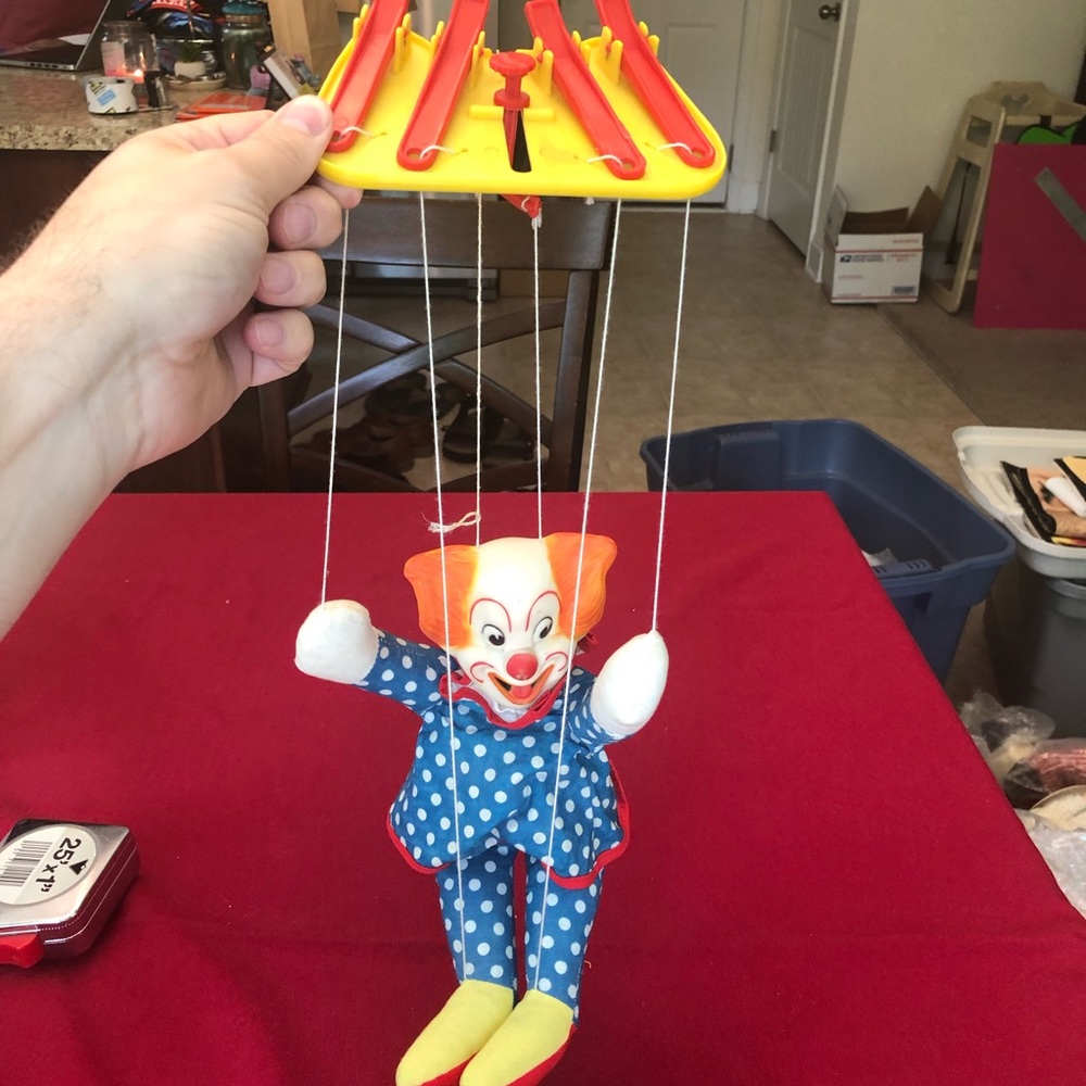 Vintage Bozo The Clown Marionette, Knickerbocker Toys for Capitol Records, 1960s